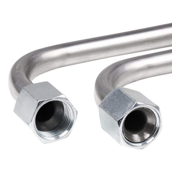 close-up of one end of both tubes
